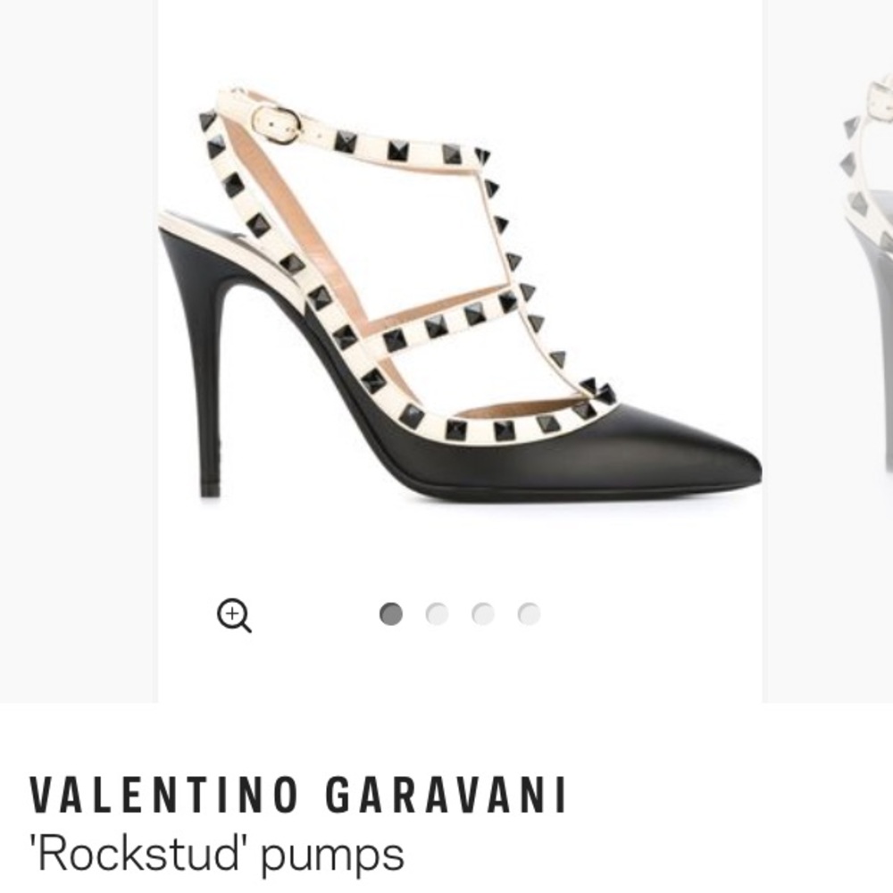 Valentino Garavani Black and cream Rockstud Heels